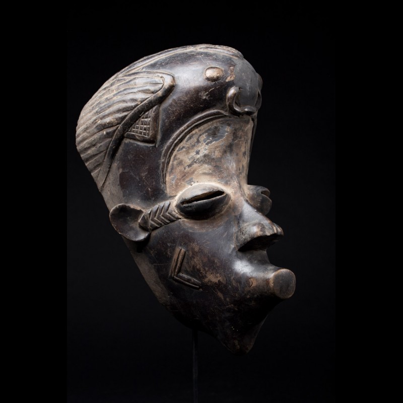 Maske Lulua von Beschneidung Anbetung der Kongo RD 27 cm Art Stammes 