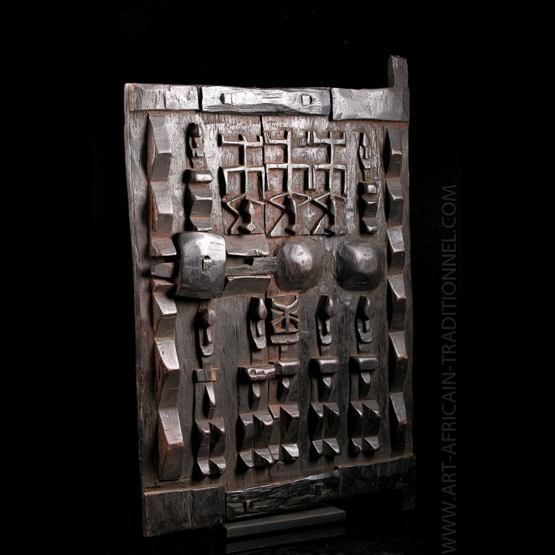 Porte Dogon de grenier à mil mali 90x 51 cm art africain 1051 GAR 