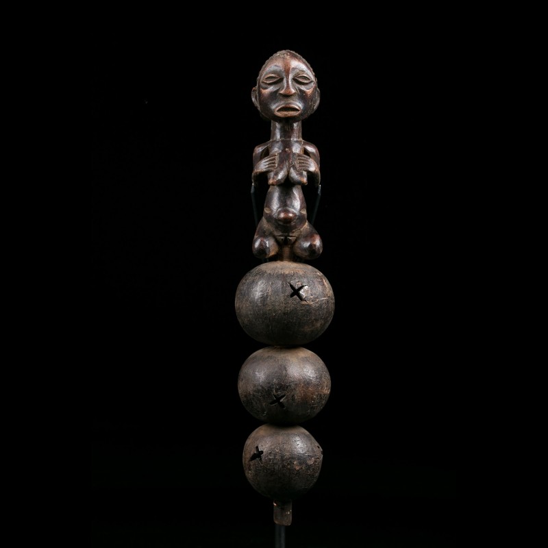 Figurative Divination Rattle Luba Congo primitive african art