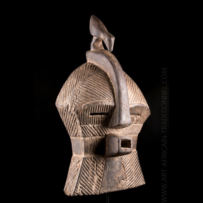 Masque Ethnique Songye – Congo – Kifwebe Kilume – Bois Sculpté – Ancien