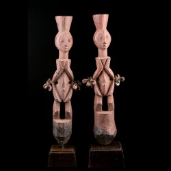 Couple de statues africaines Chamba Tchamba ou Chamba du Nigéria