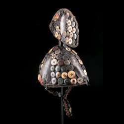 Authentic Bilondo headdress from the Bwami society of the Lega with the ethnic name mukuba wa maseza