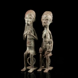 Couple en bronze Baoulé -...