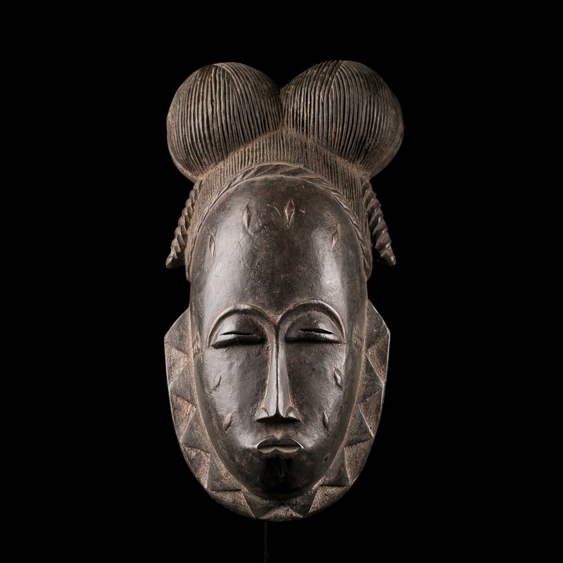 African mask from Baule people in Ivory Coast