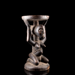 African art stool from Luba kingdom in Congo