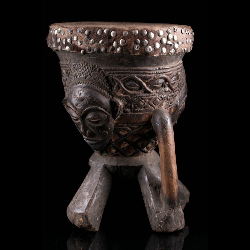 Mukupela drum - Chokwe - Angola - traditional african art 00281