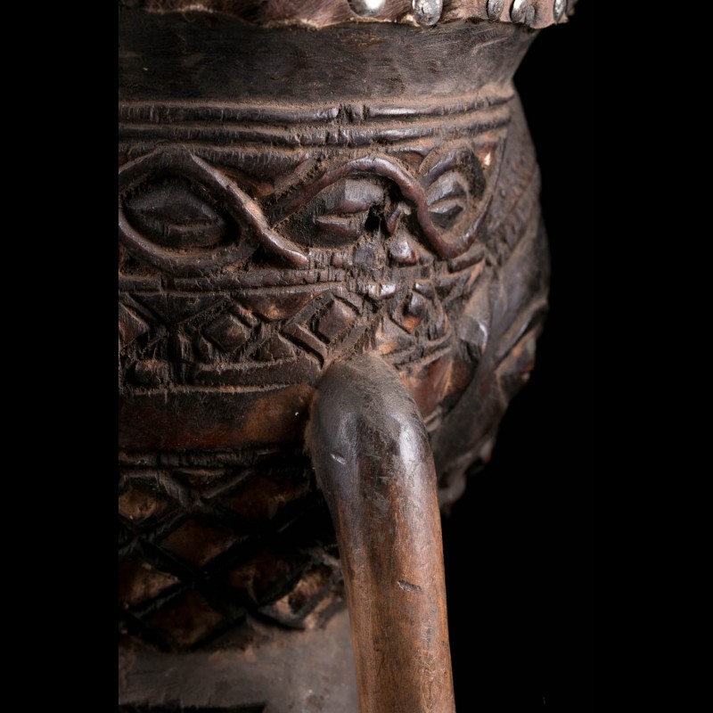 Mukupela drum - Chokwe - Angola - traditional african art 00281