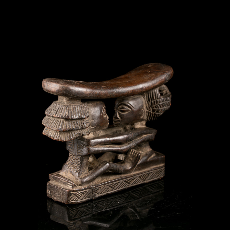 Luba Shankadi headrest - African art Kinkondja neckrests from Congo