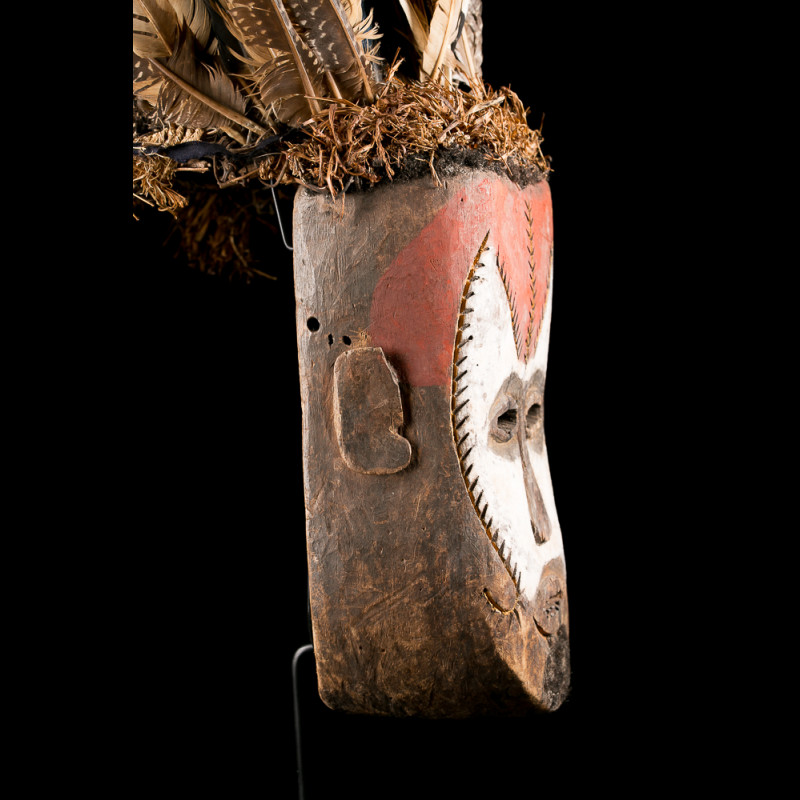 Grand masque africain XXL en bois scup - Décoration