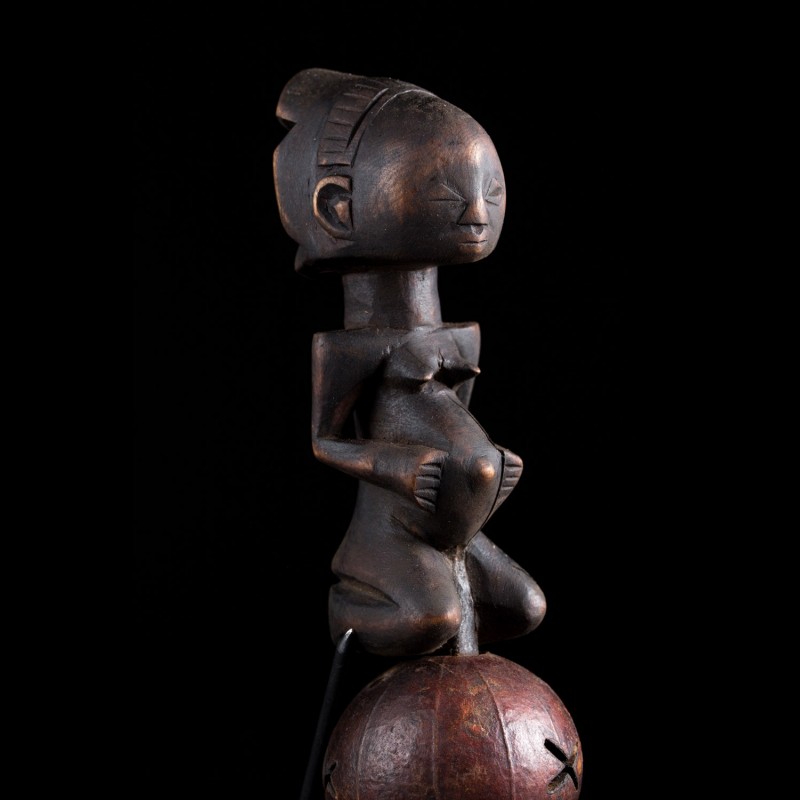 Figurative divination rattle Luba Congo