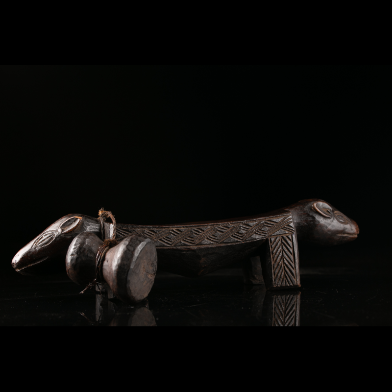 African Ritual Wooden Object Ancient Kuba Friction Oracle – Ritual Sculpture, DRC - African Art Gallery
