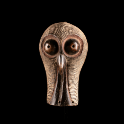 Luba Kifwebe owl mask with stand