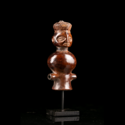 Early Lwena Chokwe anthropomorphic hunting whistle from Angola and the Democratic Republic of the Congo.
