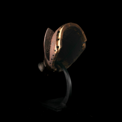 Back of Chokwe Ngulu mask showing hollow interior and attachment holes