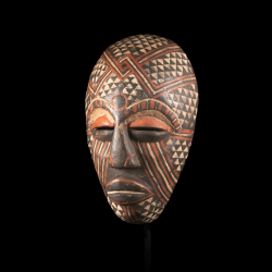 Masque africain Kuba du Kasaï – détail des motifs géométriques