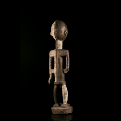 Rear view of an antique Metoko Kakungu wooden figure from DR Congo.