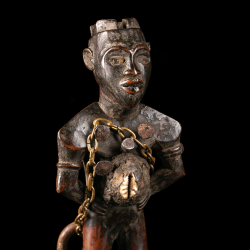 African tribal Bakongo nkisi figure from the collection of Aimé Lucien Mbungu Mbuka, owner of Antika Gallery located in Kinshasa