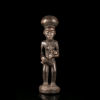 Chokwe-Lwena wooden african art maternity figure depicting a mother holding her child