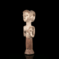 Lega Iginga figure with two superimposed heads from the Congo