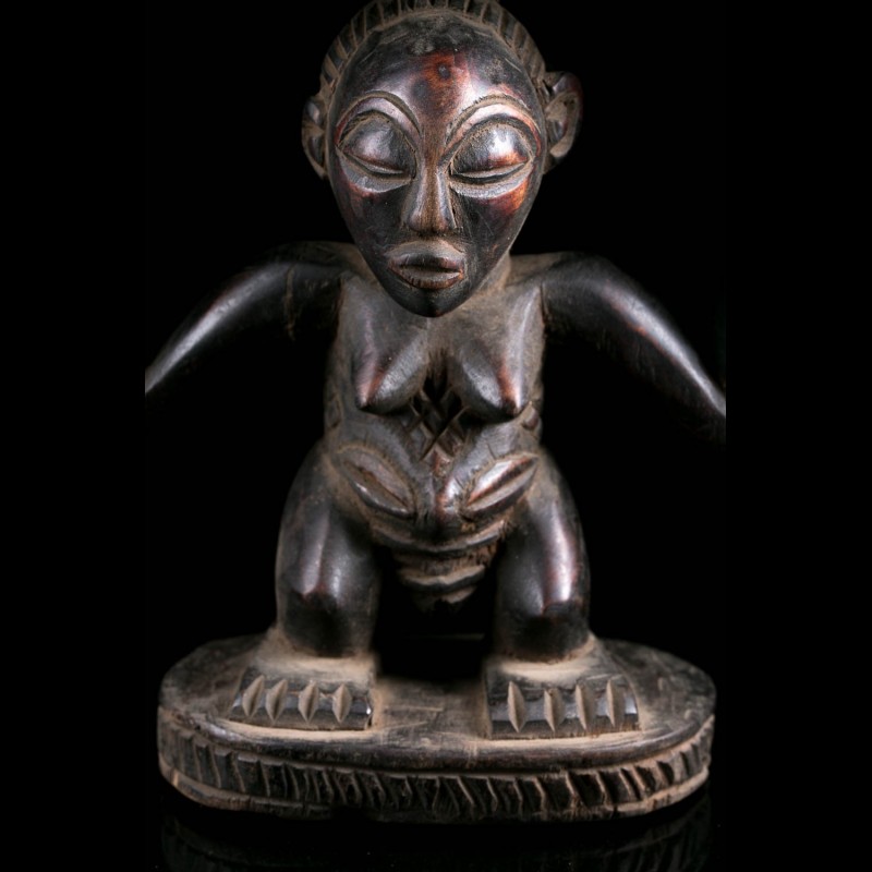 Figurative headrest Luba Congo traditional african art Italy