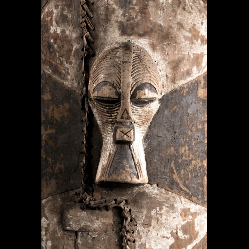 Petit Bouclier Rituel Songye Kifwebe - Art Tribal Africain (RDC / Ex-Zaïre) - Bois - 29 Cm