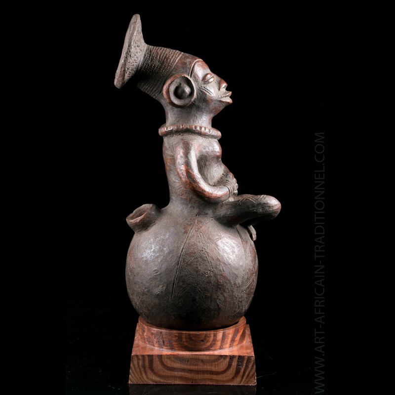 Jarre terre cuite Mangbetu Congo Art Tribal Africain Authentique