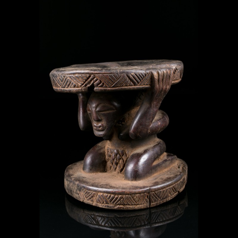 Small cariatidic prestige stool - Songye - Congo - SOLD