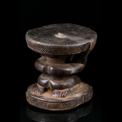 Small cariatidic prestige stool - Songye - Congo - SOLD