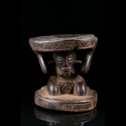 Small cariatidic prestige stool - Songye - Congo - SOLD