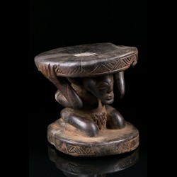 Small cariatidic prestige stool - Songye - Congo - SOLD