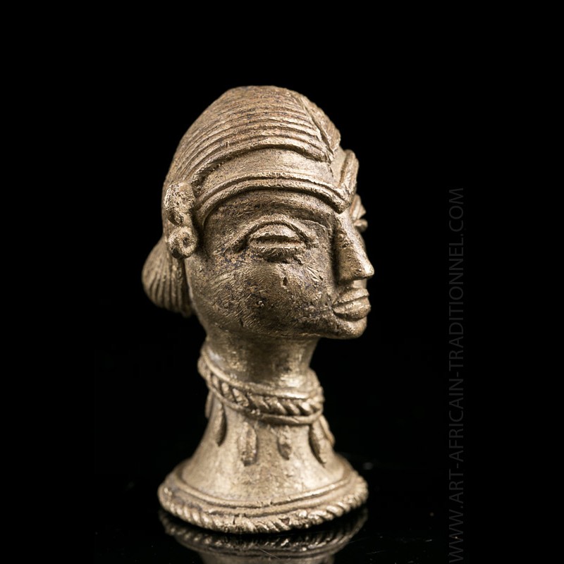 Poids à Peser L'or Ancien - Art Africain, Personnage En Cuivre, Origine Afrique